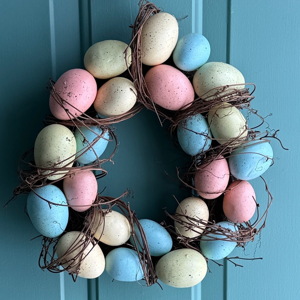 Pastel Easter Egg Grapevine Wreath